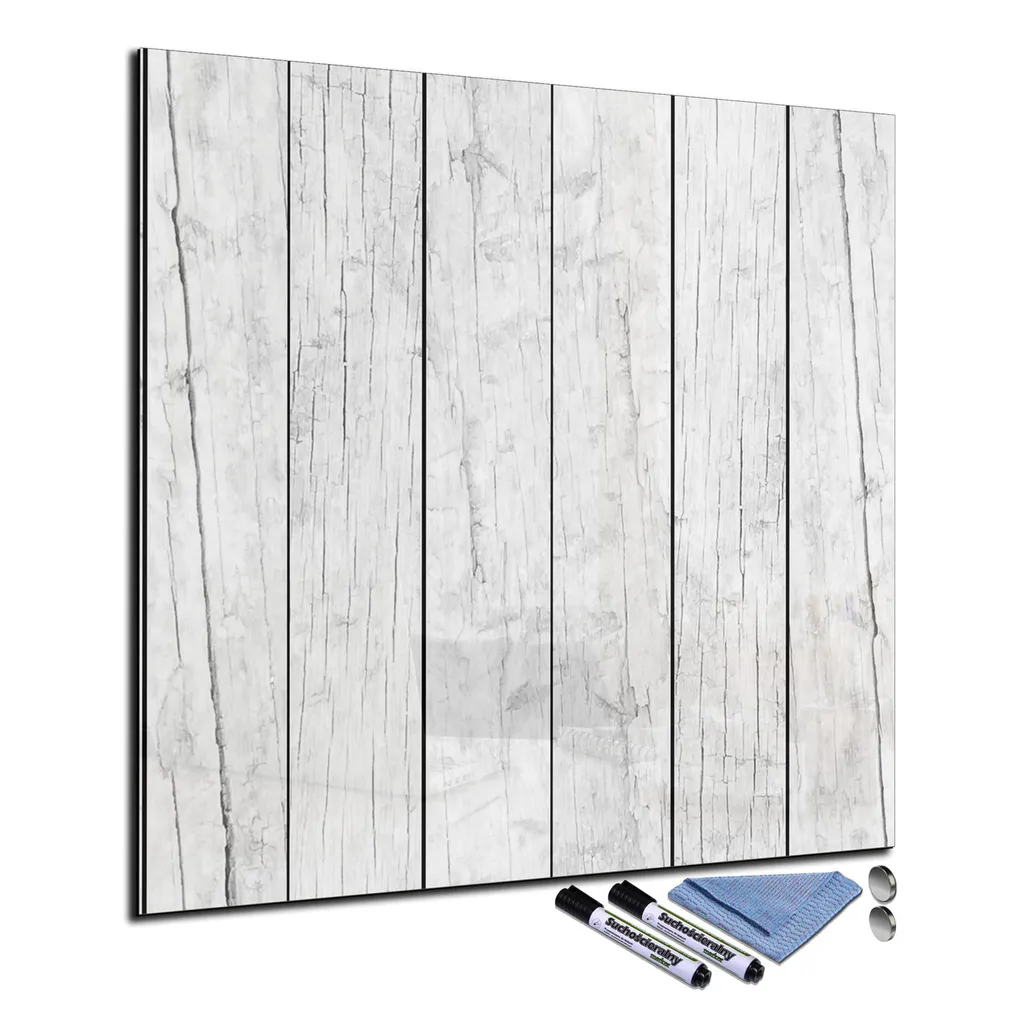 Glas-Magnettafel 30x30 Quadratisch Wand mit Zubehör Whiteboard Küche Blau Büro